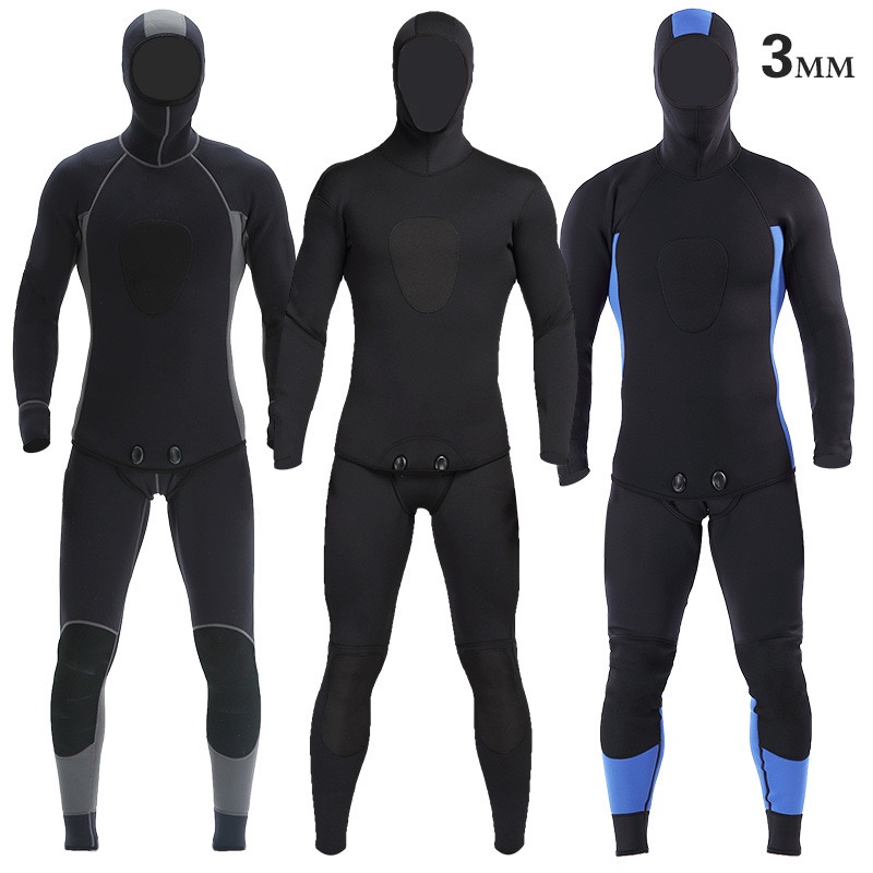 3MM split scuba diving suit thickened super strength fabric diving suit men's outdoor surfing suit diving hooded set