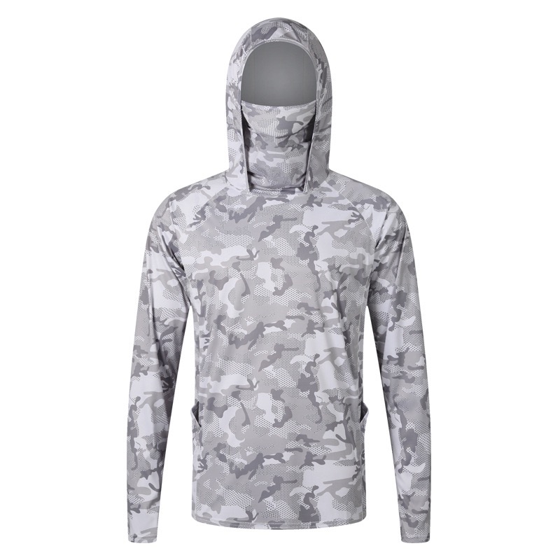 Custom UPF 50+ Windbreaker Men's Sunscreen Cool Best Fishing Long-sleeved Shirt Hoodie Camouflage Fishing Hoodie