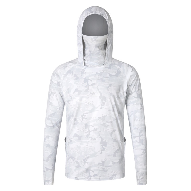 Custom UPF 50+ Windbreaker Men's Sunscreen Cool Best Fishing Long-sleeved Shirt Hoodie Camouflage Fishing Hoodie