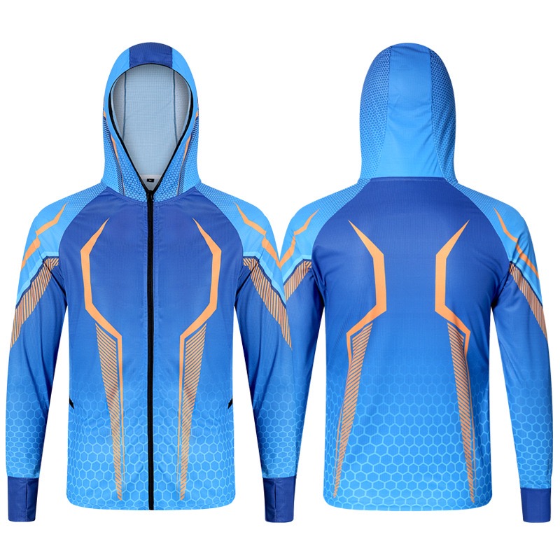 Custom UPF 50+ Windbreaker Men's Sunscreen Cool Best Fishing Long-sleeved Shirt Hoodie Camouflage Fishing Hoodie