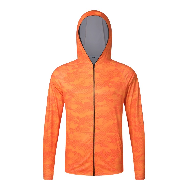 Custom UPF 50+ Windbreaker Men's Sunscreen Cool Best Fishing Long-sleeved Shirt Hoodie Camouflage Fishing Hoodie