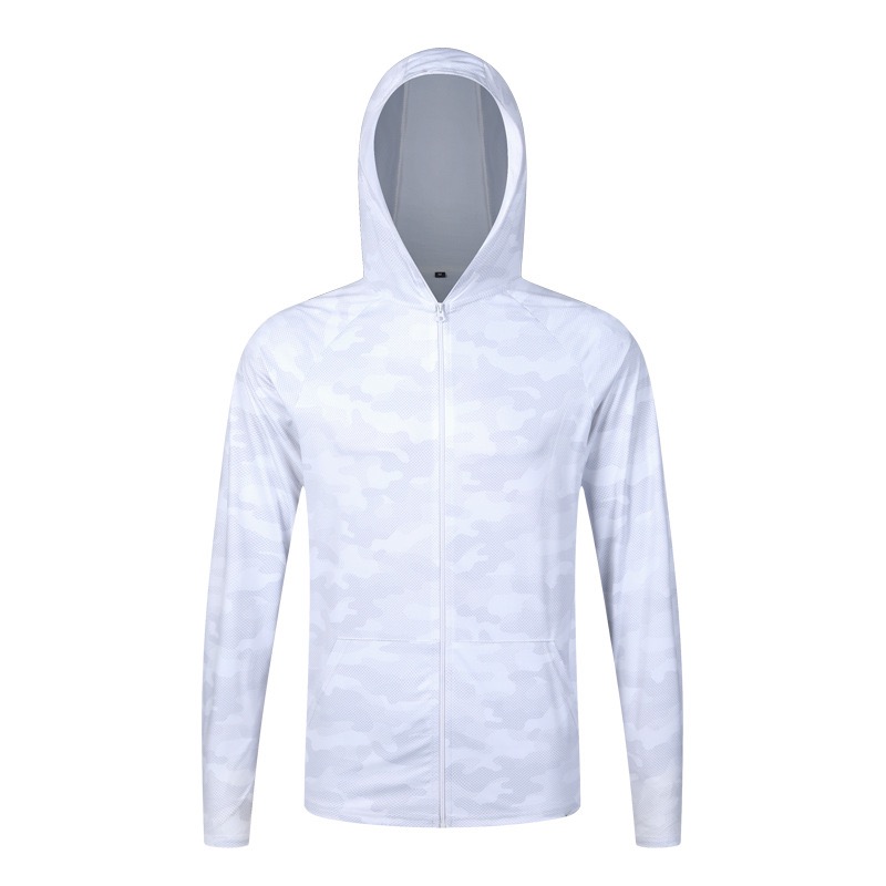Custom UPF 50+ Windbreaker Men's Sunscreen Cool Best Fishing Long-sleeved Shirt Hoodie Camouflage Fishing Hoodie
