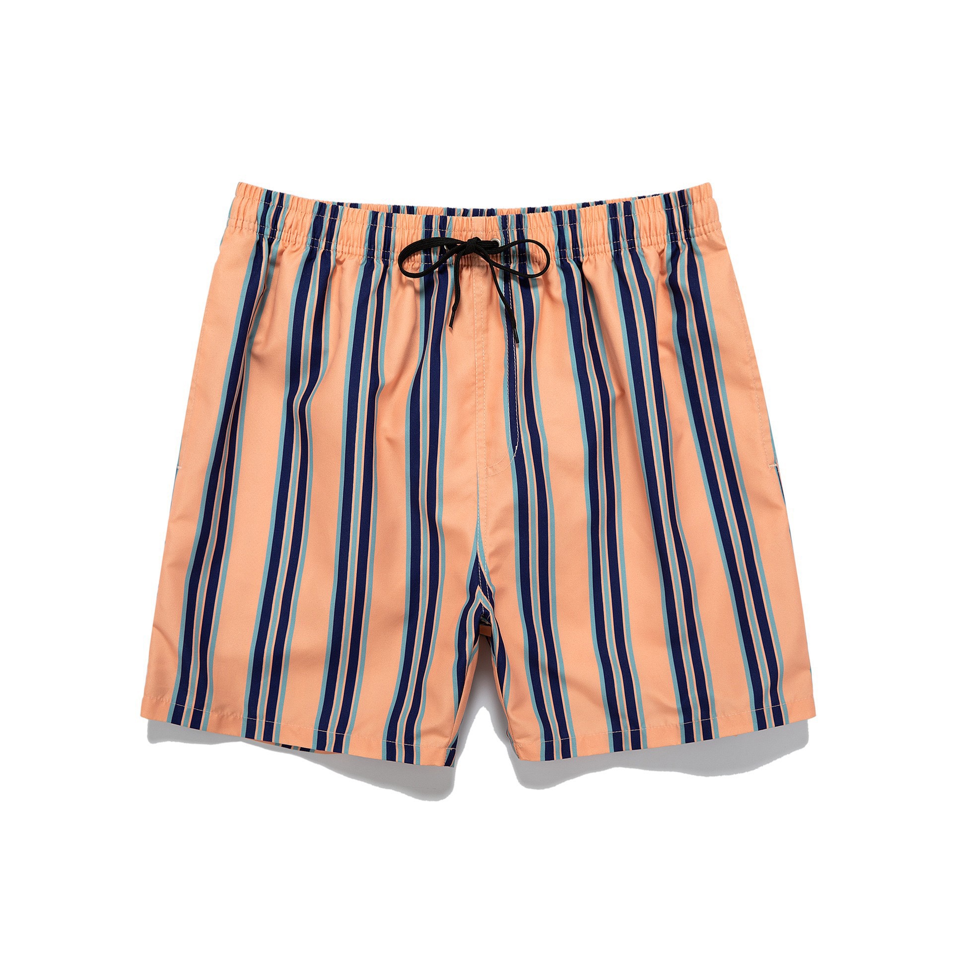 2025 Summer New Large Size Striped Drawstring Casual Pants Men's Elastic Drawstring Vacation INS Beach Pants