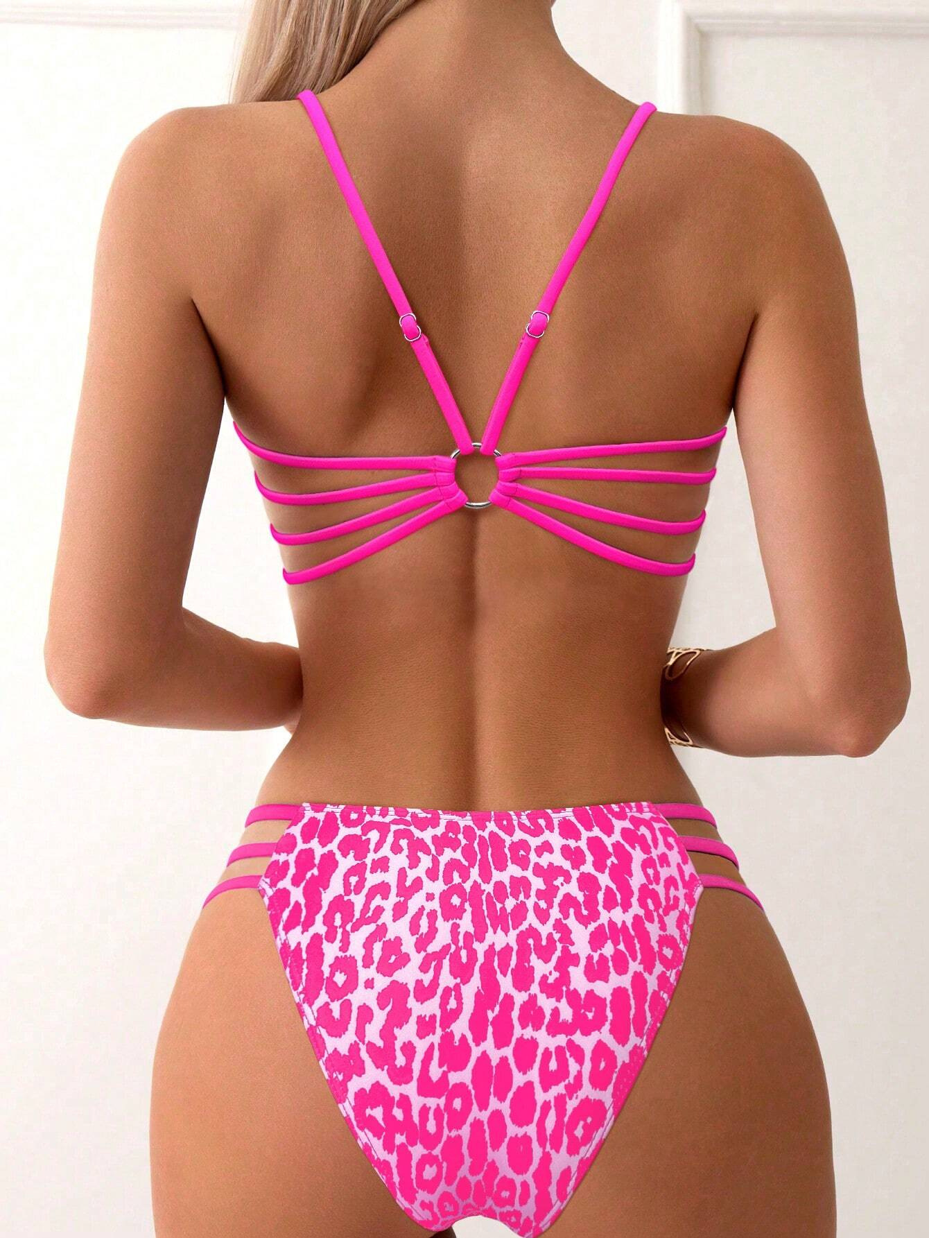 2025 Women's New Sexy Leopard Pattern Split Two Piece Sexy Bikini Swimsuit