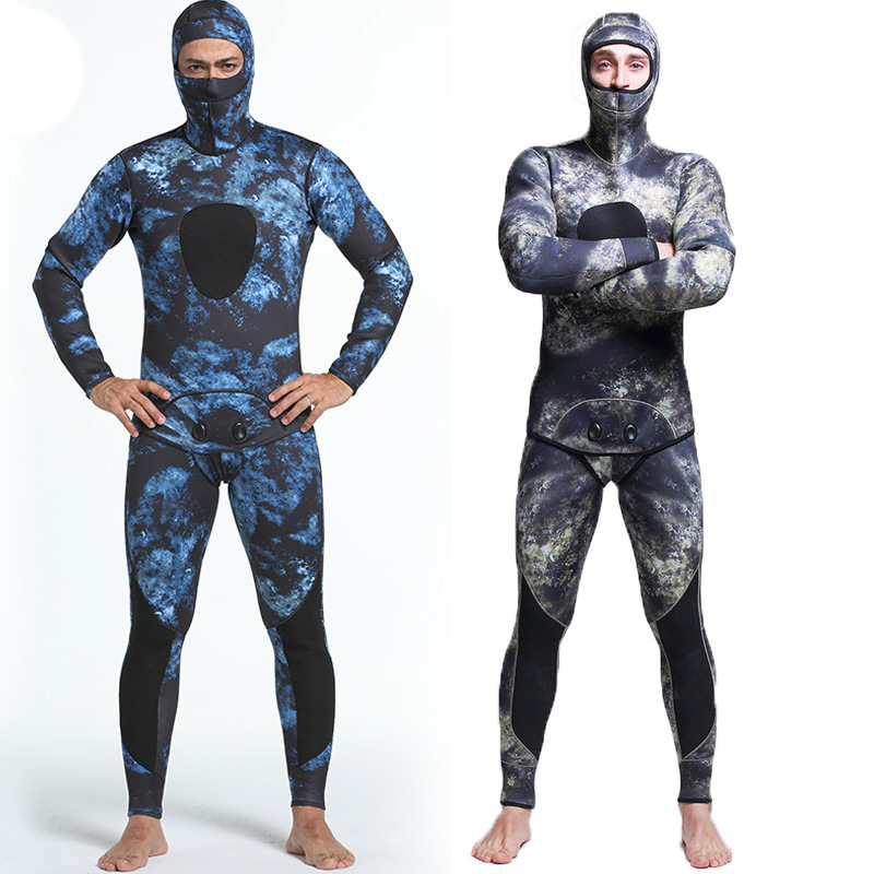 5mm neoprene 2pieces camouflage freediving and spearfishing suit 