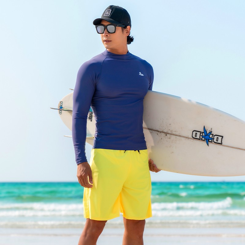 Mens swimwear long sleeve surf rash vests UV sun suit