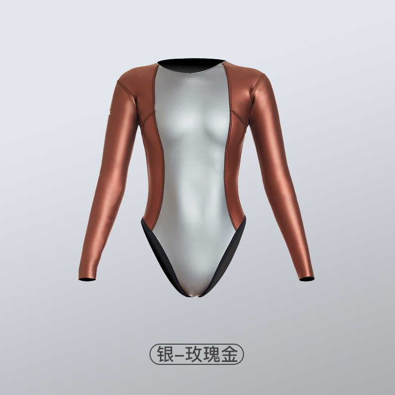 Women's One Piece Long Sleeve Spring Bikini 2MM Swimming Wetsuit