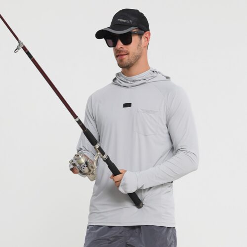 Mesh fishing suit with hood and mask silk sunscreen clothing