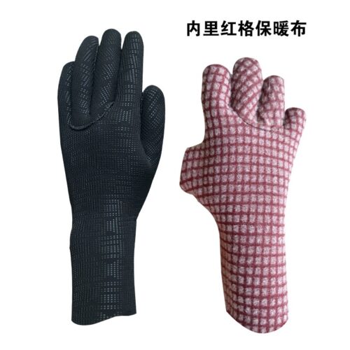 3-5mm diving gloves CR with super strength and warm fabric fishing float gloves diving gloves
