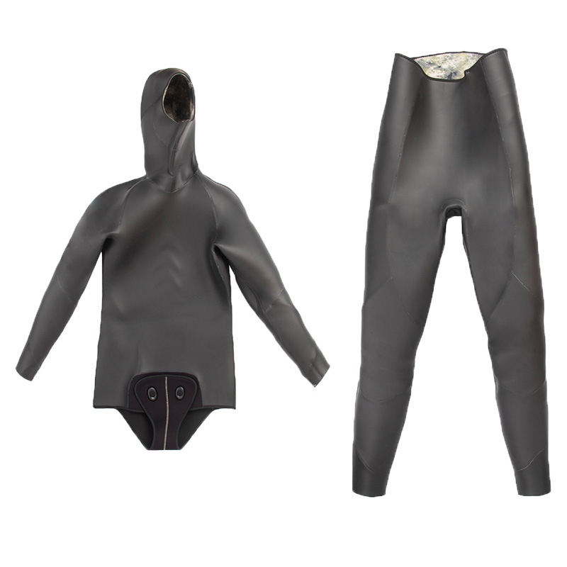 5MM Neoprene Wet Suit for Underwater Hunting Hooded 2-pieces Thicker Diving Suit Wetsuits Neoprene Laminated,neoprene for Men