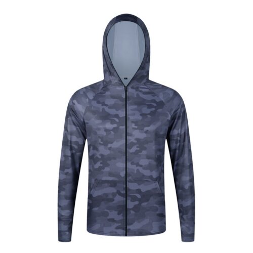 Custom UPF 50+ Windbreaker Men's Sunscreen Cool Best Fishing Long-sleeved Shirt Hoodie Camouflage Fishing Hoodie