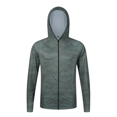 Custom UPF 50+ Windbreaker Men's Sunscreen Cool Best Fishing Long-sleeved Shirt Hoodie Camouflage Fishing Hoodie