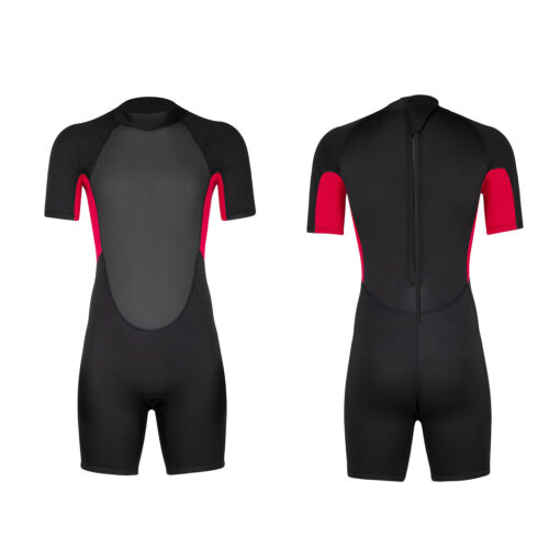 RTS Men's 3mm Shorty Diving Wetsuit Back Zip Full Free Diving Suit for Diving Snorkeling Surfing