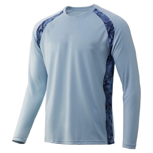 Camouflage sun protection clothing ice silk quick-drying round neck T fishing clothing lure long sleeve fishing clothing