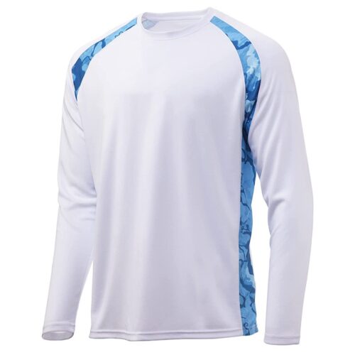 Camouflage sun protection clothing ice silk quick-drying round neck T fishing clothing lure long sleeve fishing clothing