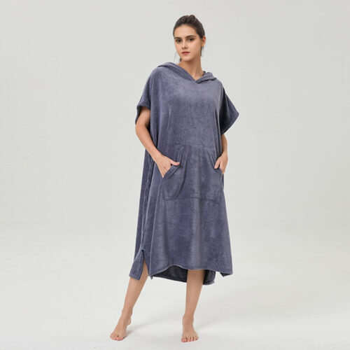 Multifunctional absorbent bathrobe customized fitness running quick-drying robe surfing beach swimming cloak shawl