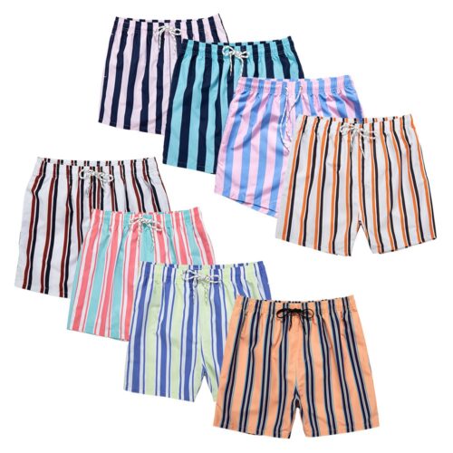 2025 Summer New Large Size Striped Drawstring Casual Pants Men's Elastic Drawstring Vacation INS Beach Pants