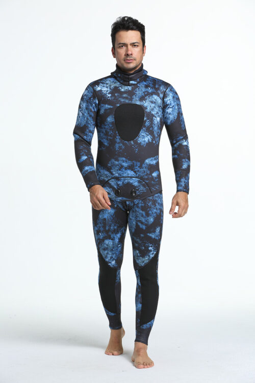 5mm neoprene 2pieces camouflage freediving and spearfishing suit