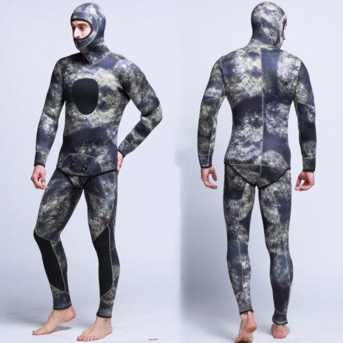 5mm neoprene 2pieces camouflage freediving and spearfishing suit