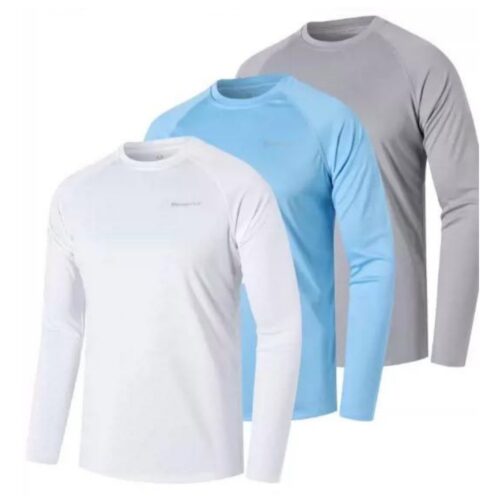 Fishing Clothes Long Sleeve Round Neck T-shirt Men's 2025 Summer UV Sun Protection Clothes