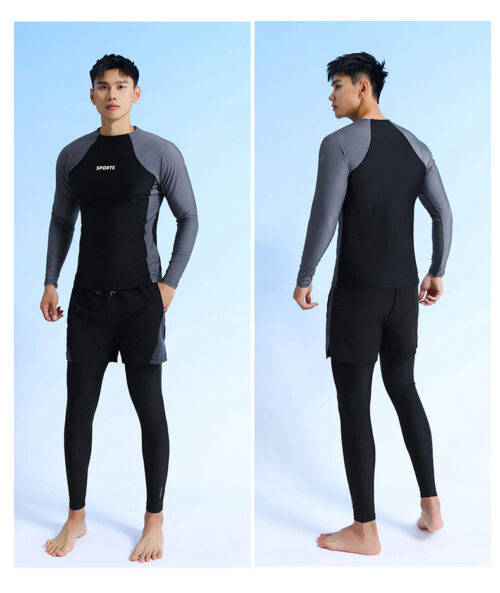 Mens long sleeve sun protection rash wests swimwear