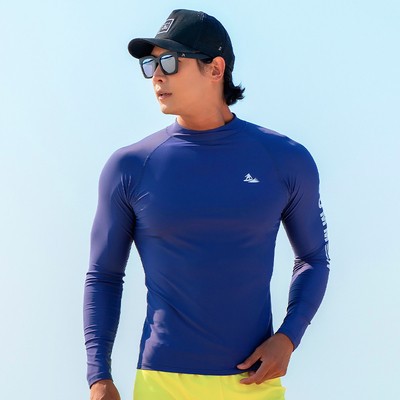 Mens swimwear long sleeve surf rash vests UV sun suit
