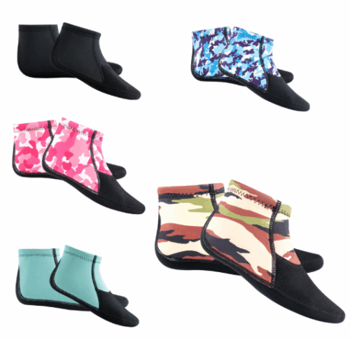 Camouflage 3mm diving socks for men, warm for swimming deep diving snorkeling mid-calf non-slip wear-resistant beach socks diving shoes