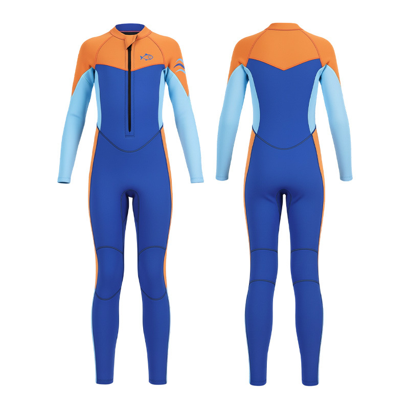 Custom children's diving suit neo skin front zip swimsuit