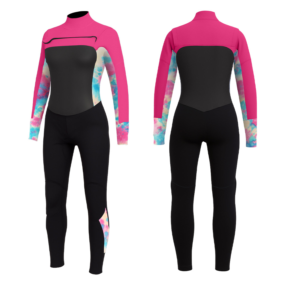 Custom outdoor long-sleeved women's one-piece wetsuit for snorkeling