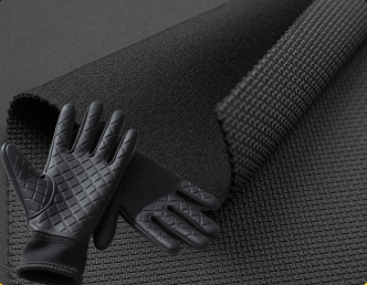 CR embossed composite fabric, anti-seismic and anti-skid SBR diving material cup cover glove fabric