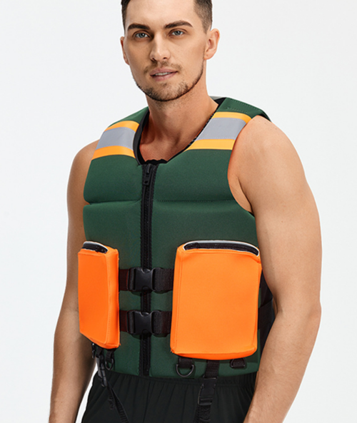 High-buoyancy professional life jacket with pockets fishing boats swimming vests and rescue life jackets