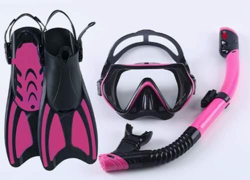 Adult freesnorkeling fins equipment three-piece set diving goggles snorkel snorkeling kit